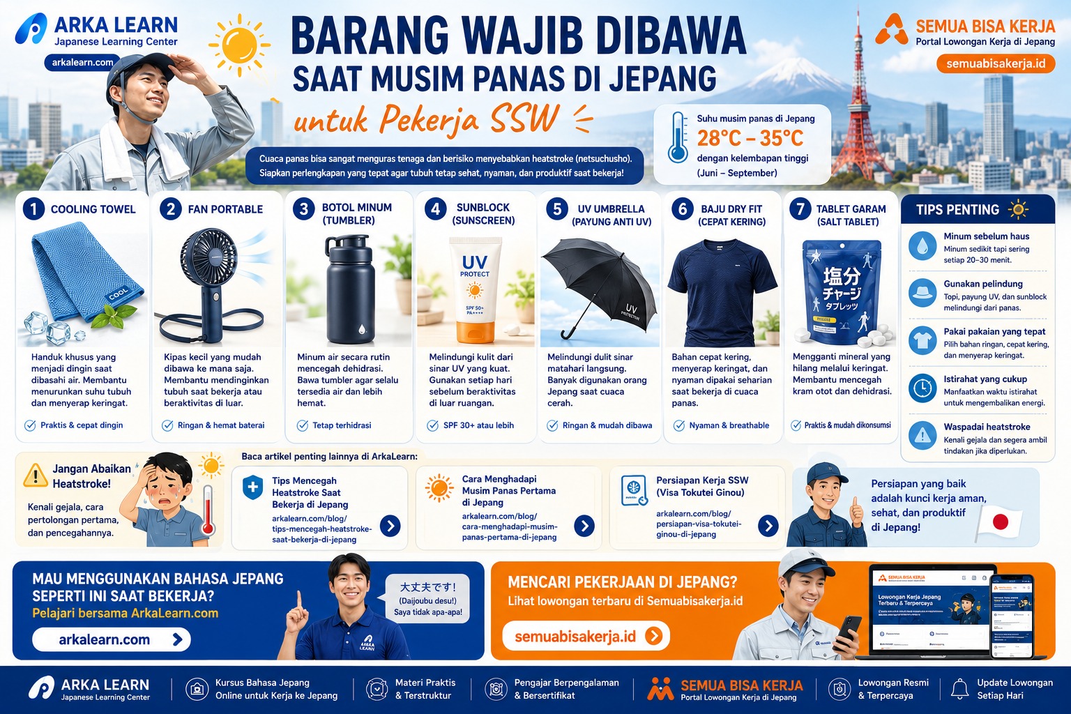 Barang Wajib Dibawa Saat Musim Panas di Jepang untuk Pekerja SSW